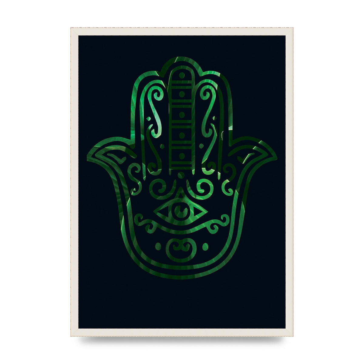 Tropical Plant Hamsa Hand Cutout Spiritual Wall Art - A2 framed