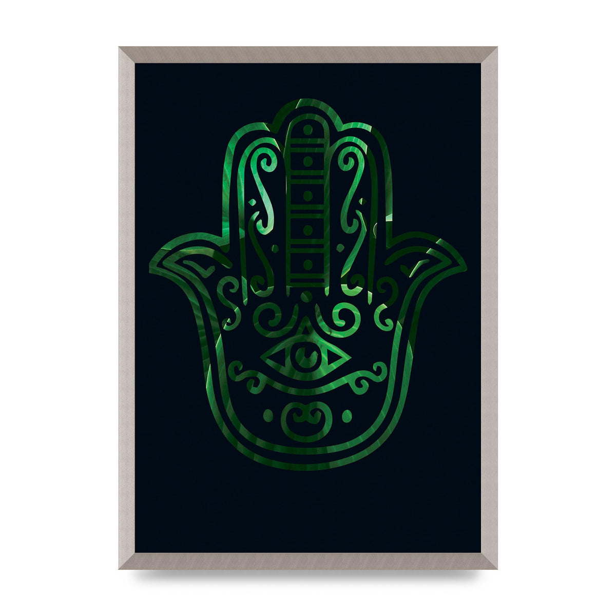 Tropical Plant Hamsa Hand Cutout Spiritual Wall Art - A2 framed