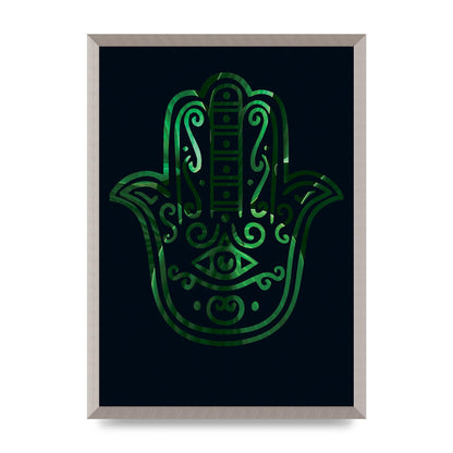 Tropical Plant Hamsa Hand Cutout Spiritual Wall Art - A2 framed