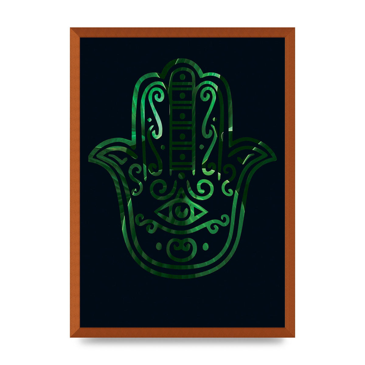 Tropical Plant Hamsa Hand Cutout Spiritual Wall Art - A2 framed