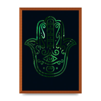Tropical Plant Hamsa Hand Cutout Spiritual Wall Art - A2 framed