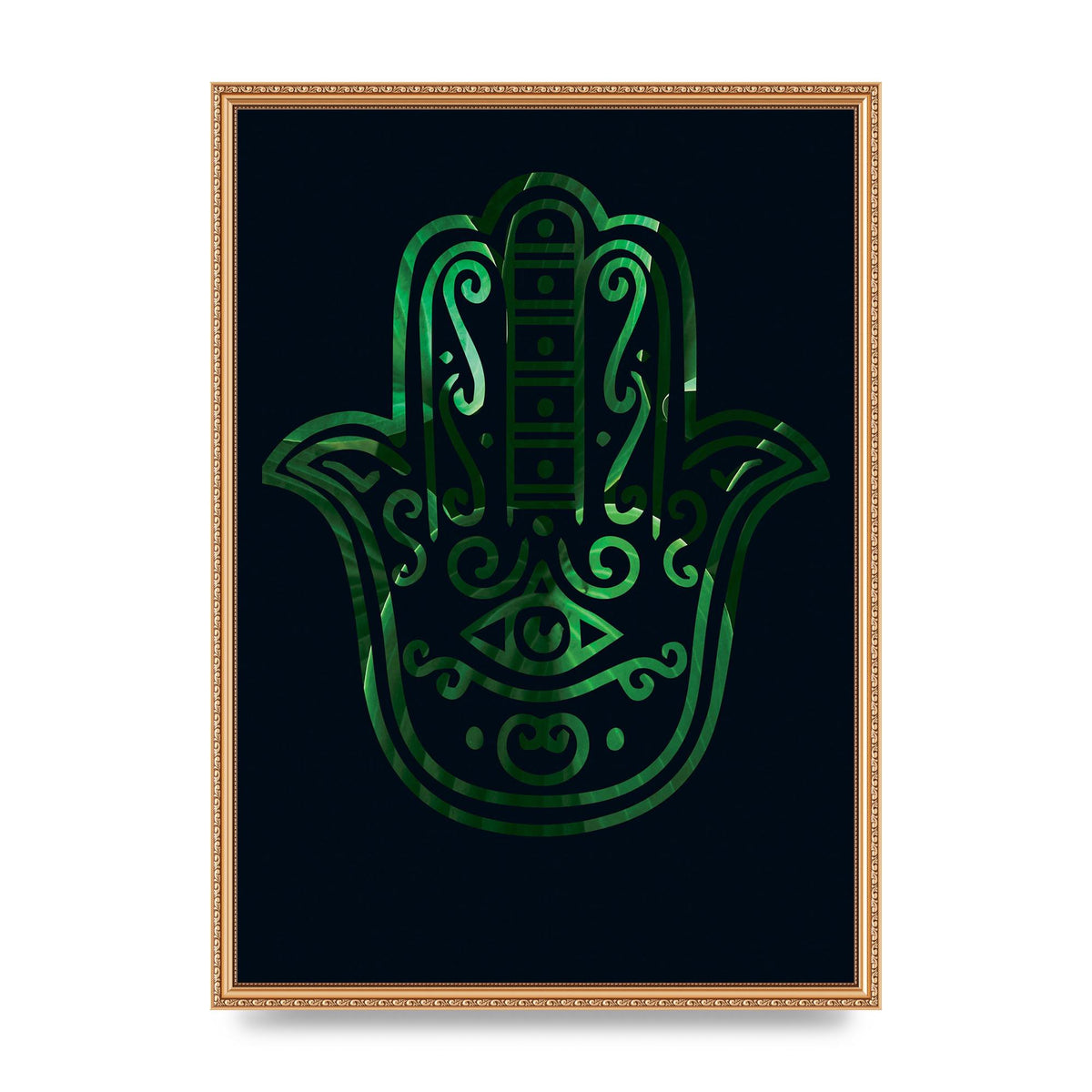 Tropical Plant Hamsa Hand Cutout Spiritual Wall Art - A2 framed