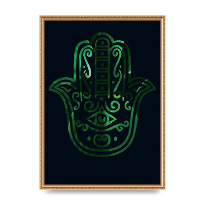 Tropical Plant Hamsa Hand Cutout Spiritual Wall Art - A2 framed