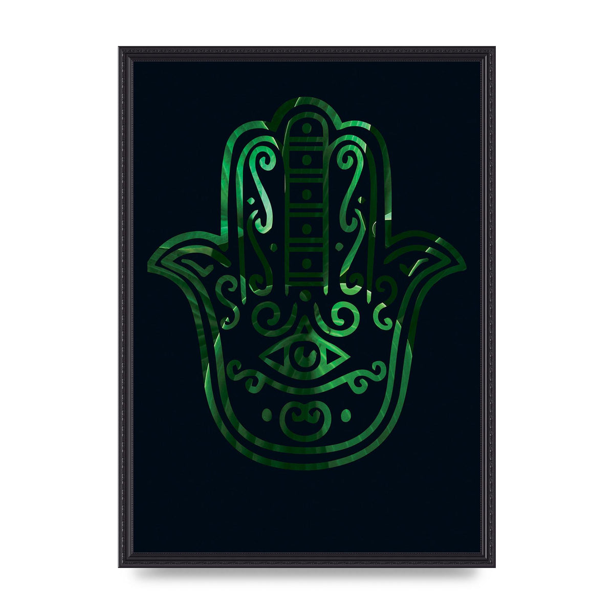 Tropical Plant Hamsa Hand Cutout Spiritual Wall Art - A2 framed