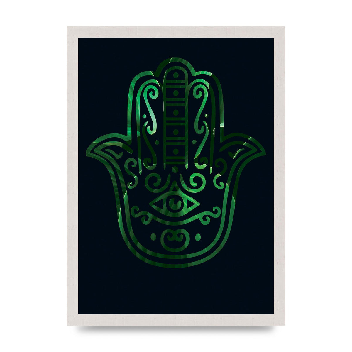 Tropical Plant Hamsa Hand Cutout Spiritual Wall Art - A3 framed