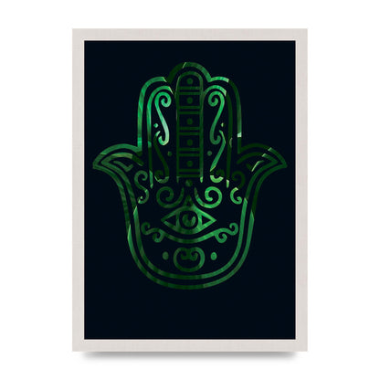 Tropical Plant Hamsa Hand Cutout Spiritual Wall Art - A3 framed