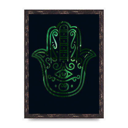 Tropical Plant Hamsa Hand Cutout Spiritual Wall Art - A3 framed