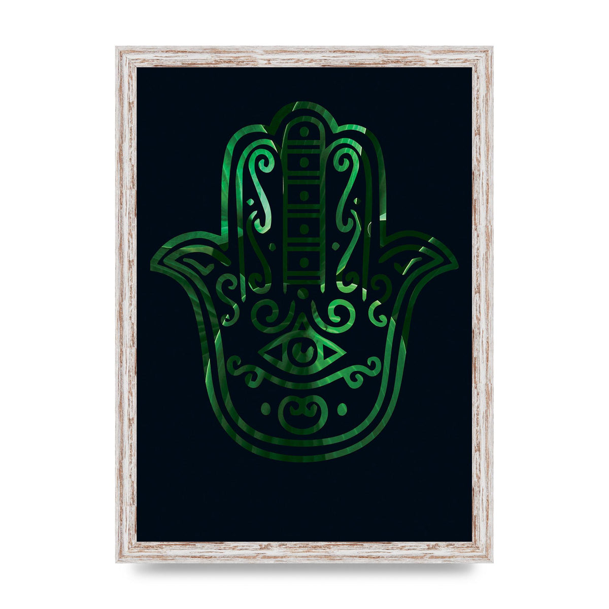 Tropical Plant Hamsa Hand Cutout Spiritual Wall Art - A3 framed
