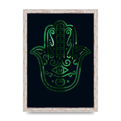 Tropical Plant Hamsa Hand Cutout Spiritual Wall Art - A3 framed