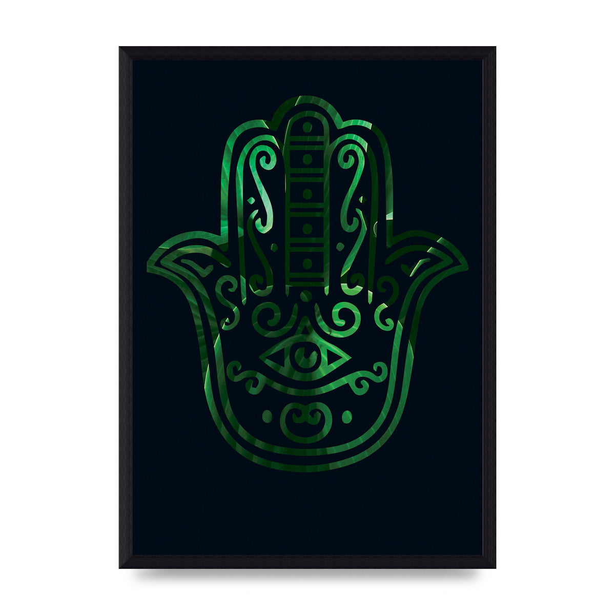 Tropical Plant Hamsa Hand Cutout Spiritual Wall Art - A3 framed