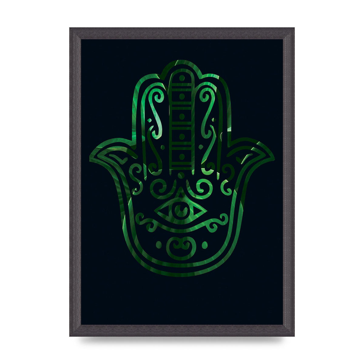 Tropical Plant Hamsa Hand Cutout Spiritual Wall Art - A3 framed