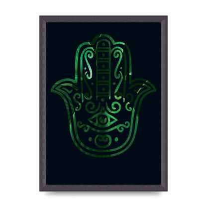 Tropical Plant Hamsa Hand Cutout Spiritual Wall Art - A3 framed