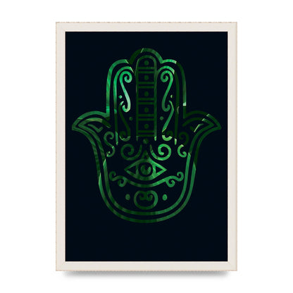 Tropical Plant Hamsa Hand Cutout Spiritual Wall Art - A3 framed