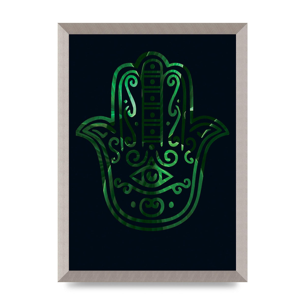 Tropical Plant Hamsa Hand Cutout Spiritual Wall Art - A3 framed