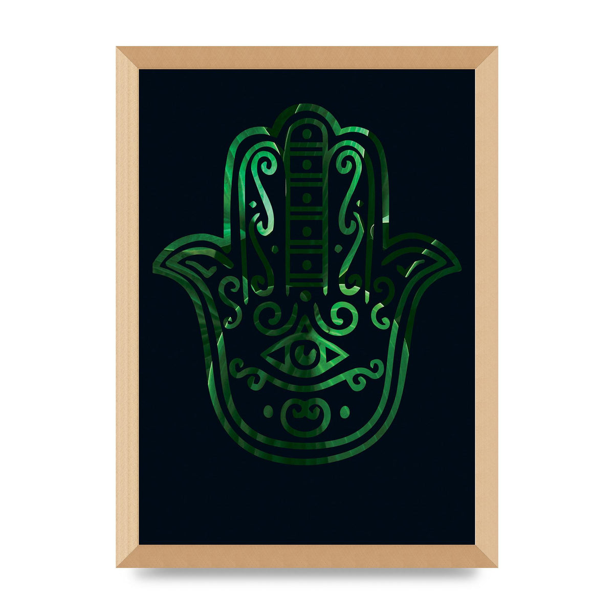Tropical Plant Hamsa Hand Cutout Spiritual Wall Art - A3 framed