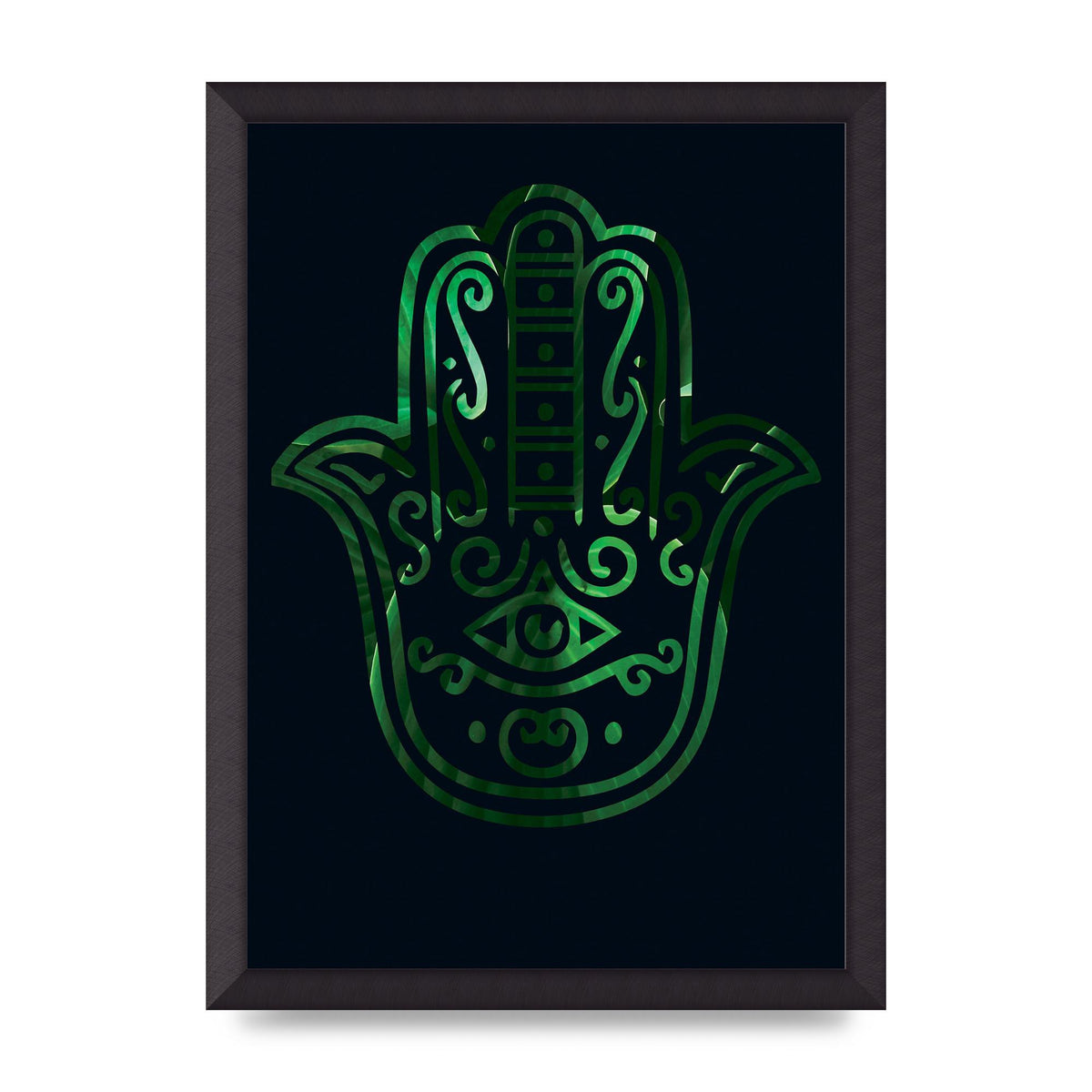 Tropical Plant Hamsa Hand Cutout Spiritual Wall Art - A3 framed