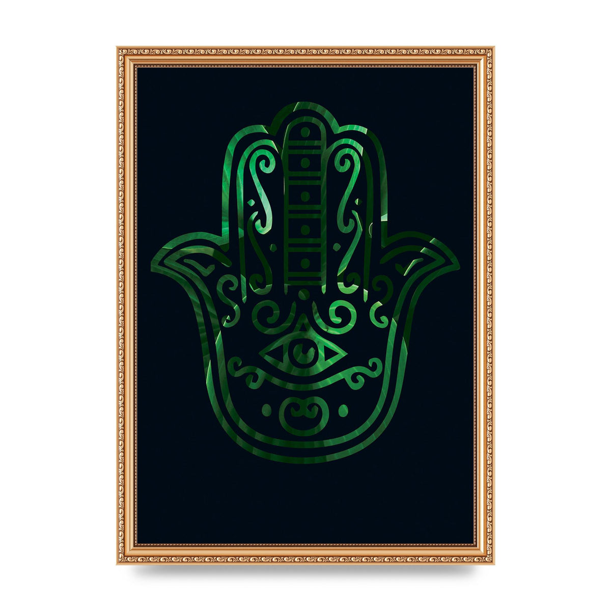 Tropical Plant Hamsa Hand Cutout Spiritual Wall Art - A3 framed
