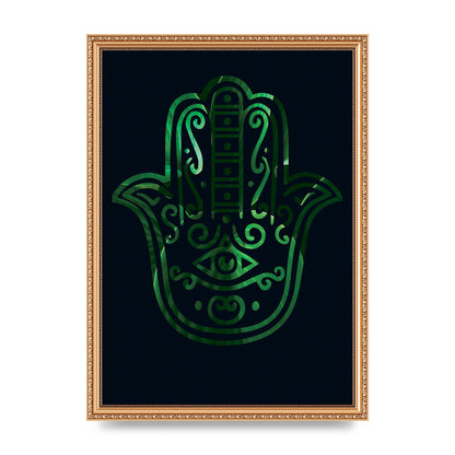 Tropical Plant Hamsa Hand Cutout Spiritual Wall Art - A3 framed