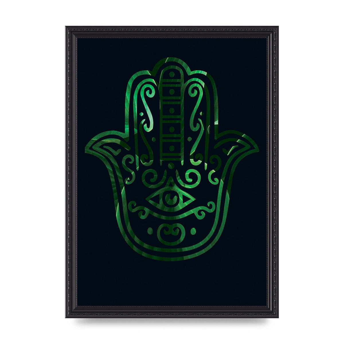 Tropical Plant Hamsa Hand Cutout Spiritual Wall Art - A3 framed