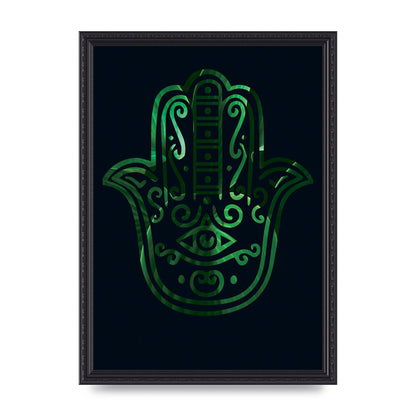 Tropical Plant Hamsa Hand Cutout Spiritual Wall Art - A3 framed