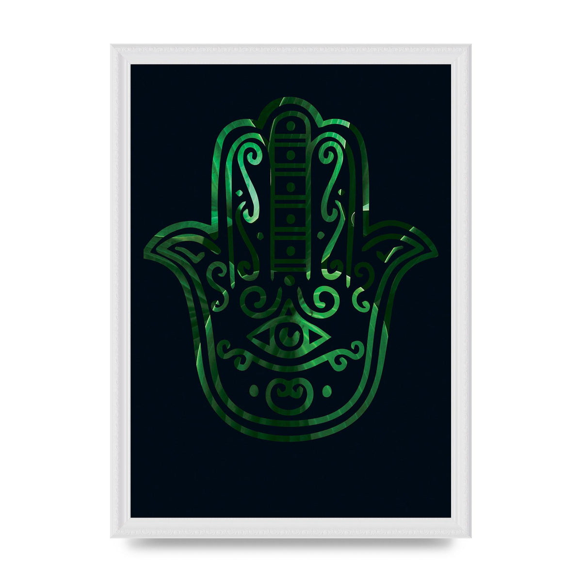 Tropical Plant Hamsa Hand Cutout Spiritual Wall Art - A3 framed