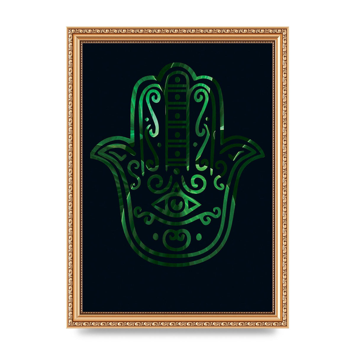 Tropical Plant Hamsa Hand Cutout Spiritual Wall Art - A4 framed