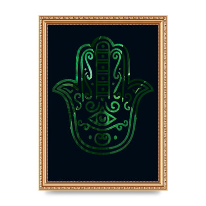 Tropical Plant Hamsa Hand Cutout Spiritual Wall Art - A4 framed