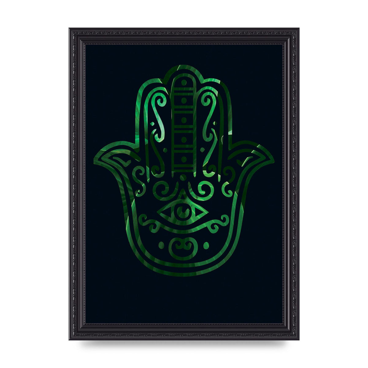 Tropical Plant Hamsa Hand Cutout Spiritual Wall Art - A4 framed