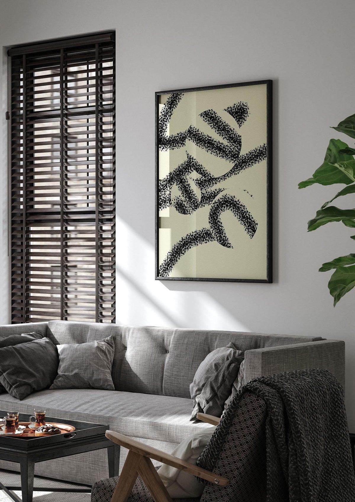 Abstract Line Spray Art For The Home - living room 1