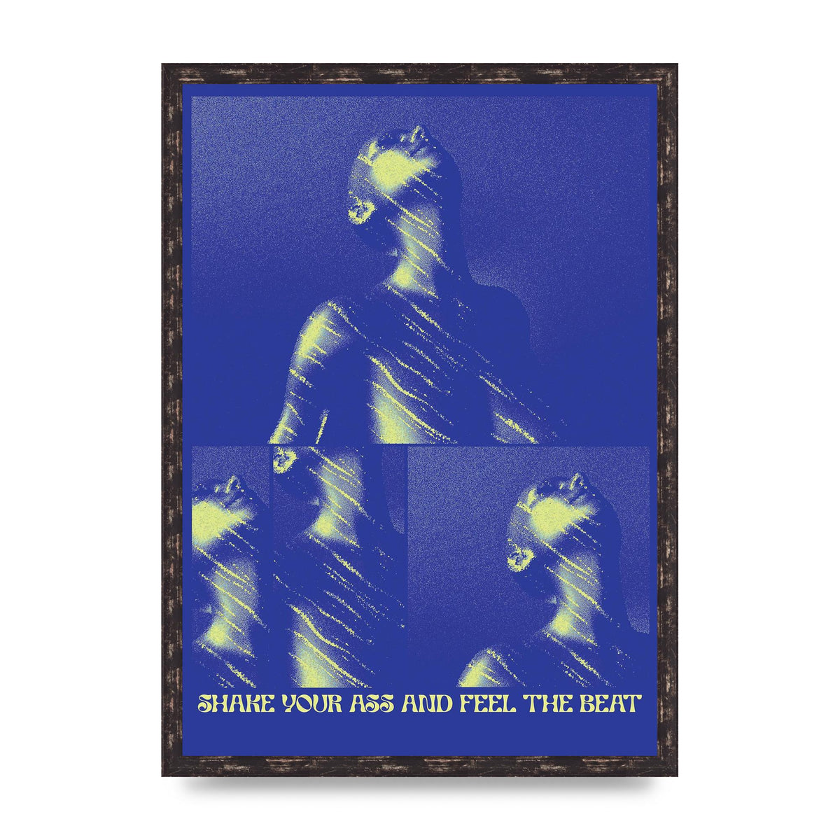 Shake Your Ass Feel The Beat Acid House Dance Poster Printed Poster - A2 framed