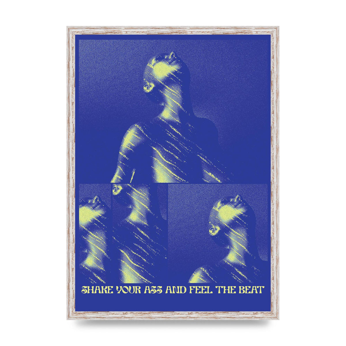Shake Your Ass Feel The Beat Acid House Dance Poster Printed Poster - A2 framed