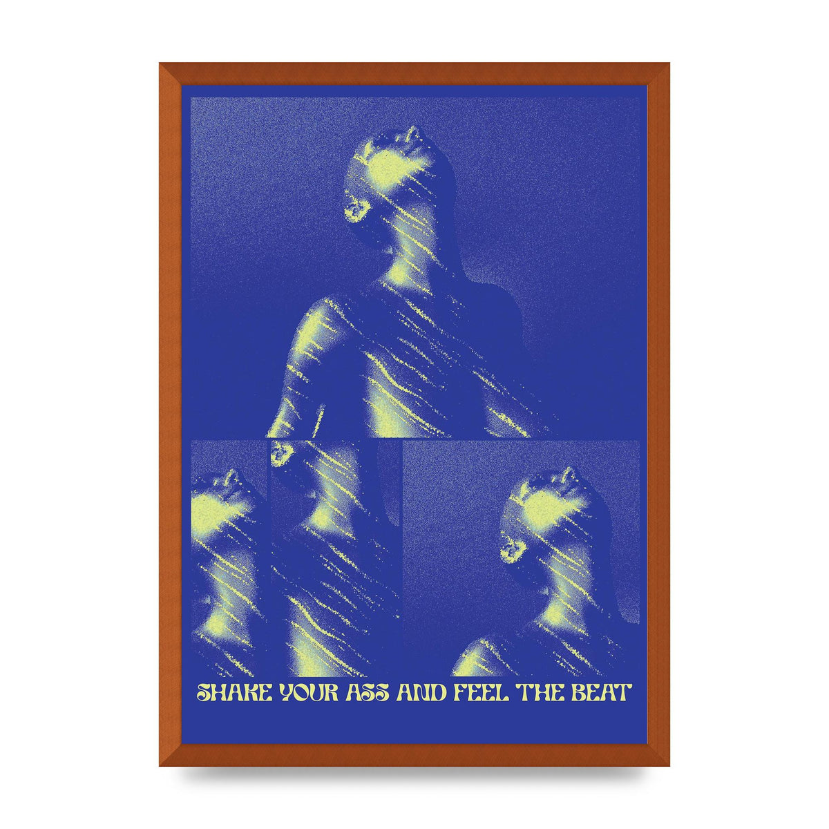 Shake Your Ass Feel The Beat Acid House Dance Poster Printed Poster - A2 framed