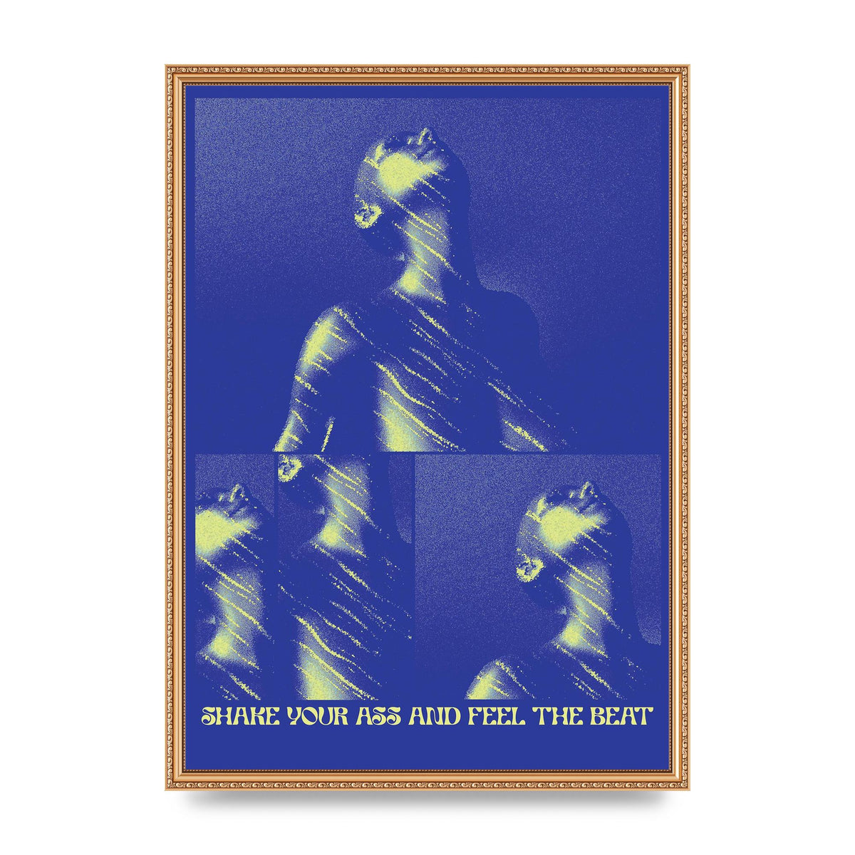 Shake Your Ass Feel The Beat Acid House Dance Poster Printed Poster - A2 framed