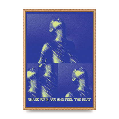 Shake Your Ass Feel The Beat Acid House Dance Poster Printed Poster - A2 framed