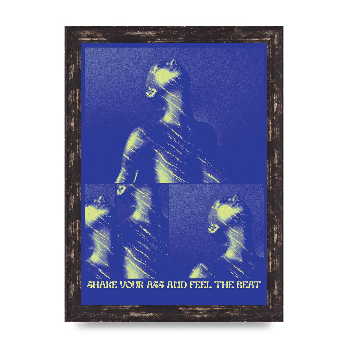 Shake Your Ass Feel The Beat Acid House Dance Poster Printed Poster - A4 framed