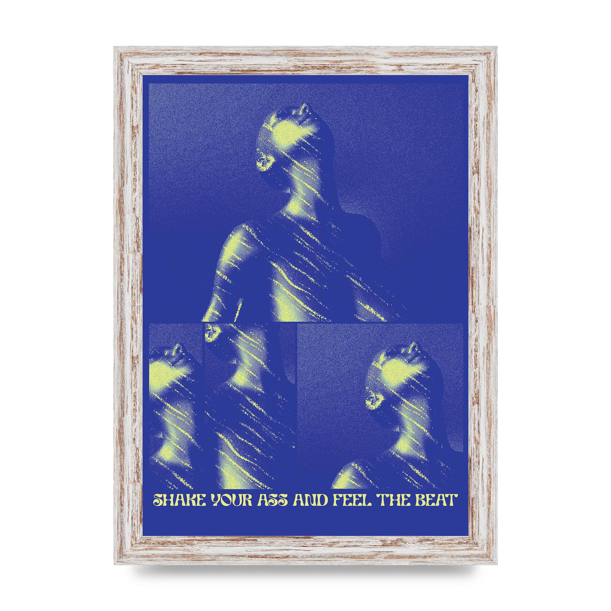 Shake Your Ass Feel The Beat Acid House Dance Poster Printed Poster - A4 framed