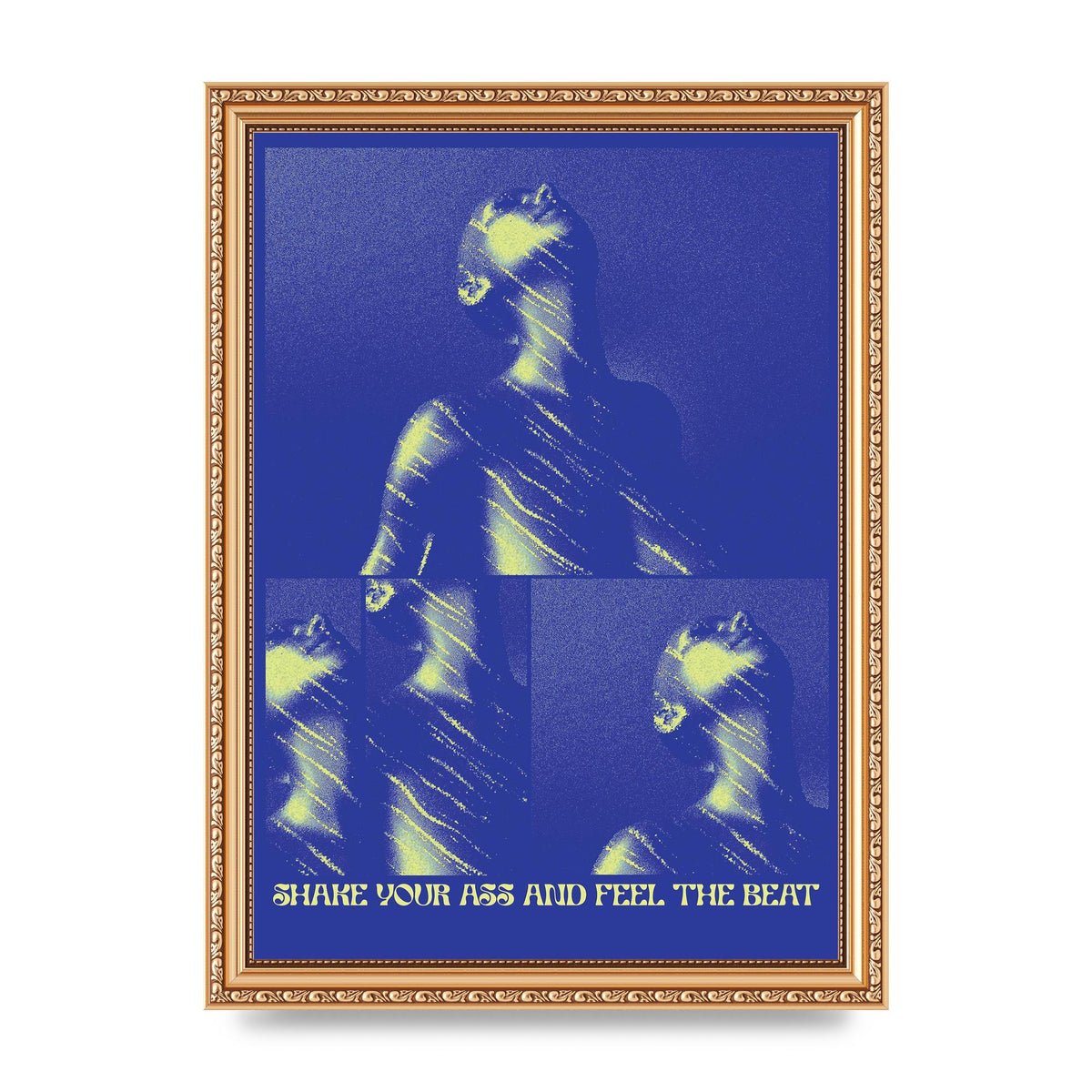 Shake Your Ass Feel The Beat Acid House Dance Poster Printed Poster - A4 framed