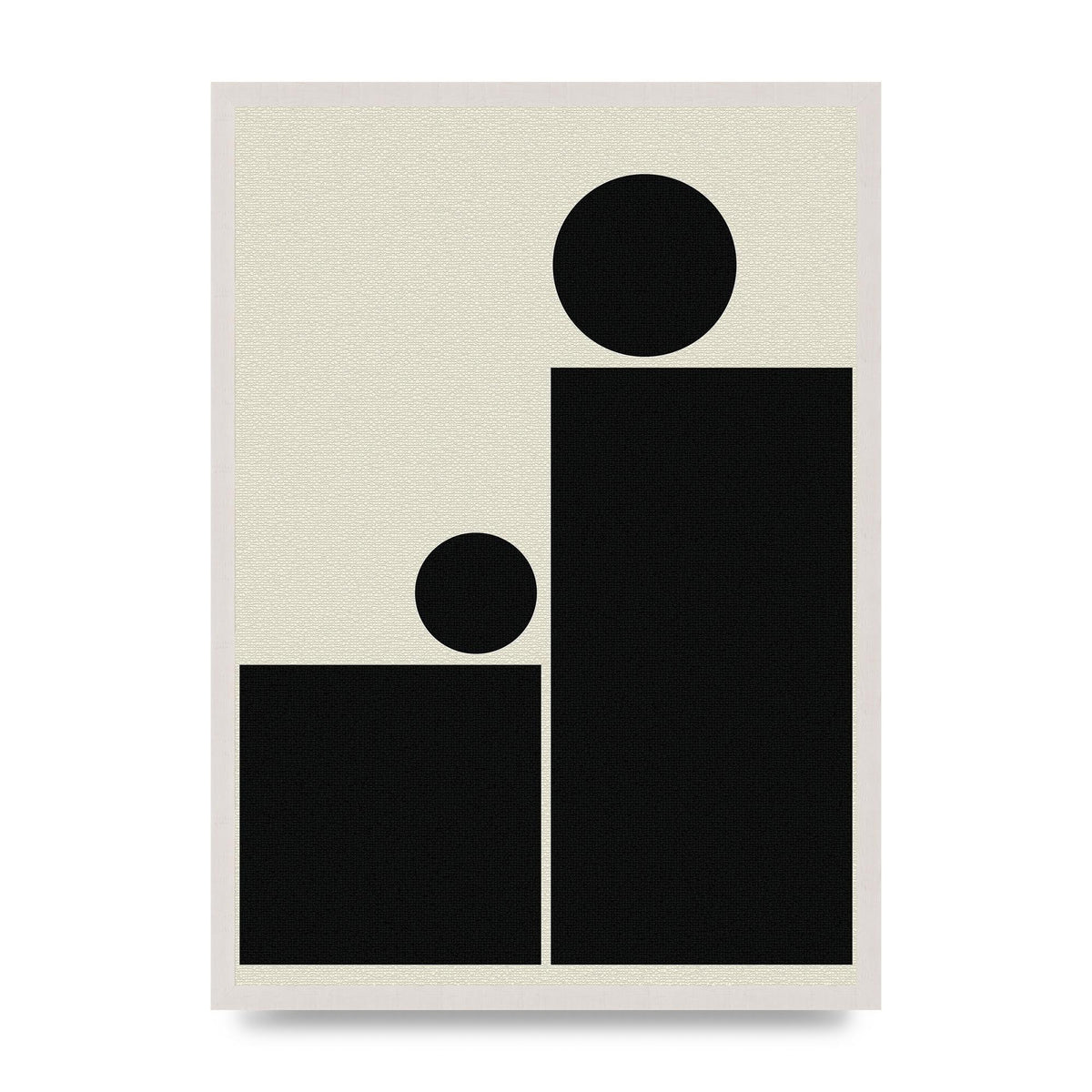 Abstract Bold Block Rectangle Shape Wall Art - A2 framed