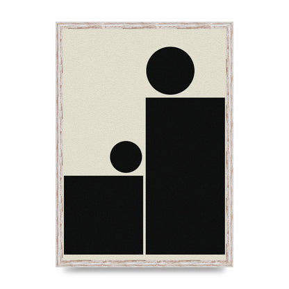 Abstract Bold Block Rectangle Shape Wall Art - A2 framed
