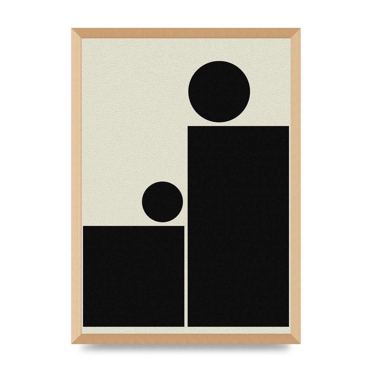 Abstract Bold Block Rectangle Shape Wall Art - A2 framed