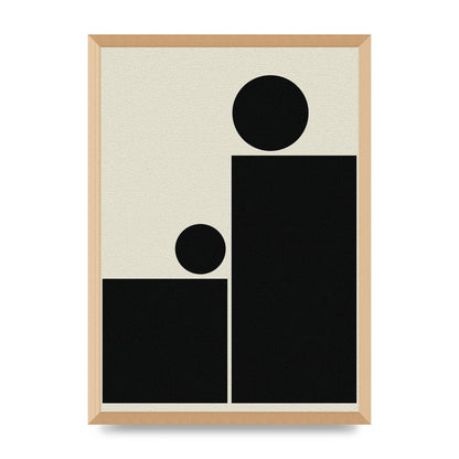 Abstract Bold Block Rectangle Shape Wall Art - A2 framed