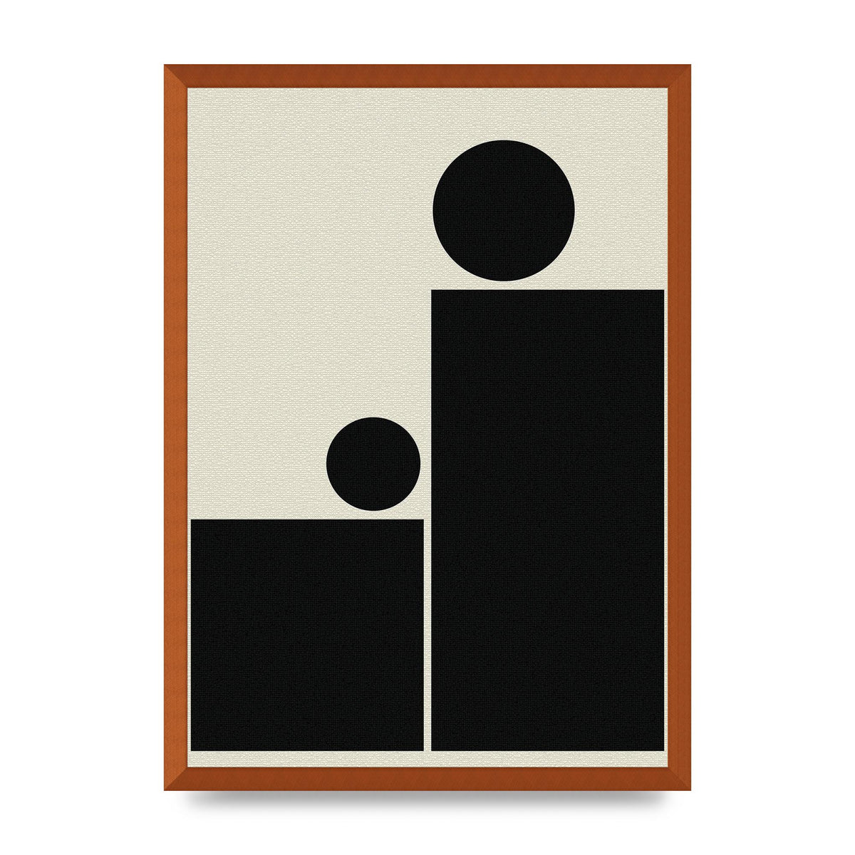 Abstract Bold Block Rectangle Shape Wall Art - A2 framed