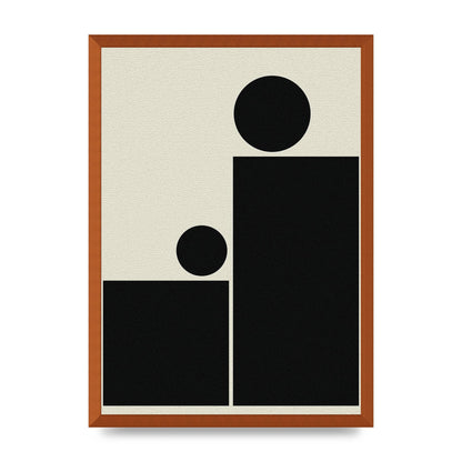 Abstract Bold Block Rectangle Shape Wall Art - A2 framed