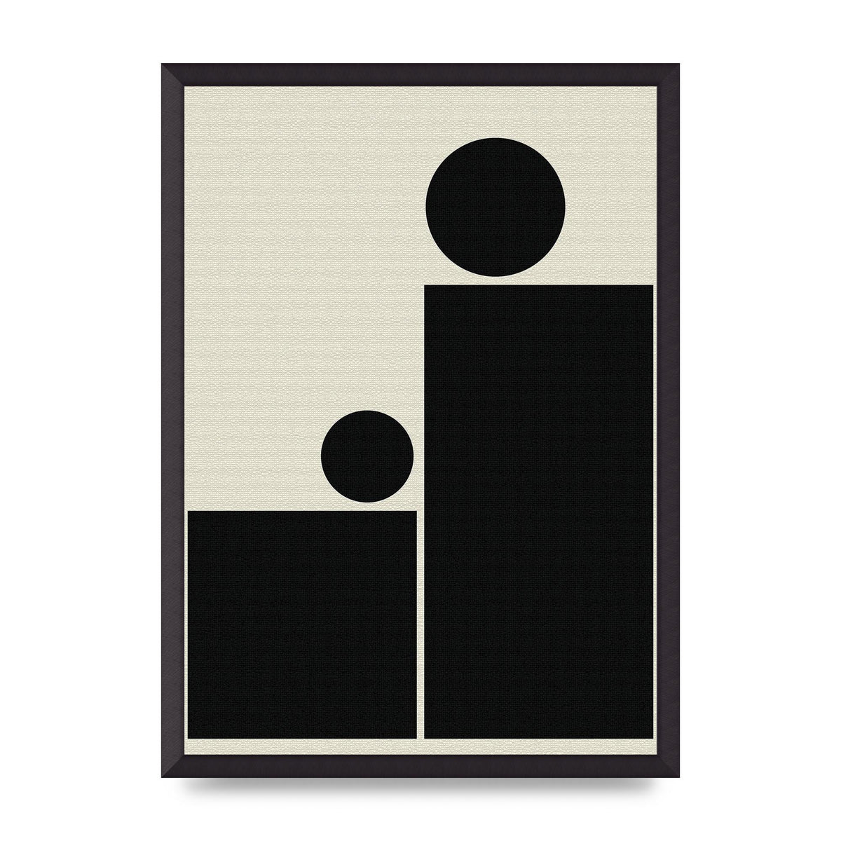 Abstract Bold Block Rectangle Shape Wall Art - A2 framed