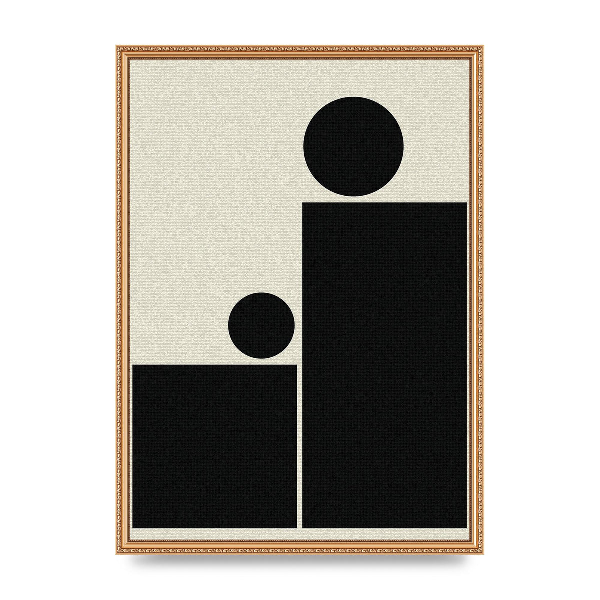 Abstract Bold Block Rectangle Shape Wall Art - A2 framed
