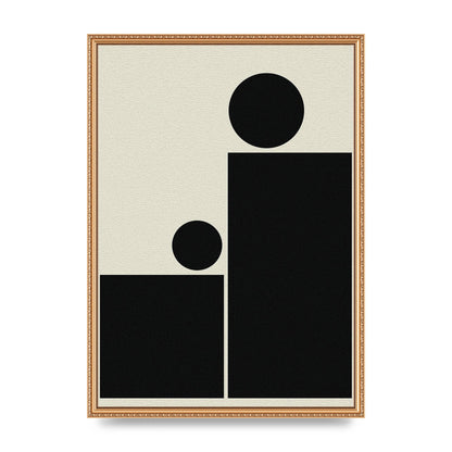 Abstract Bold Block Rectangle Shape Wall Art - A2 framed