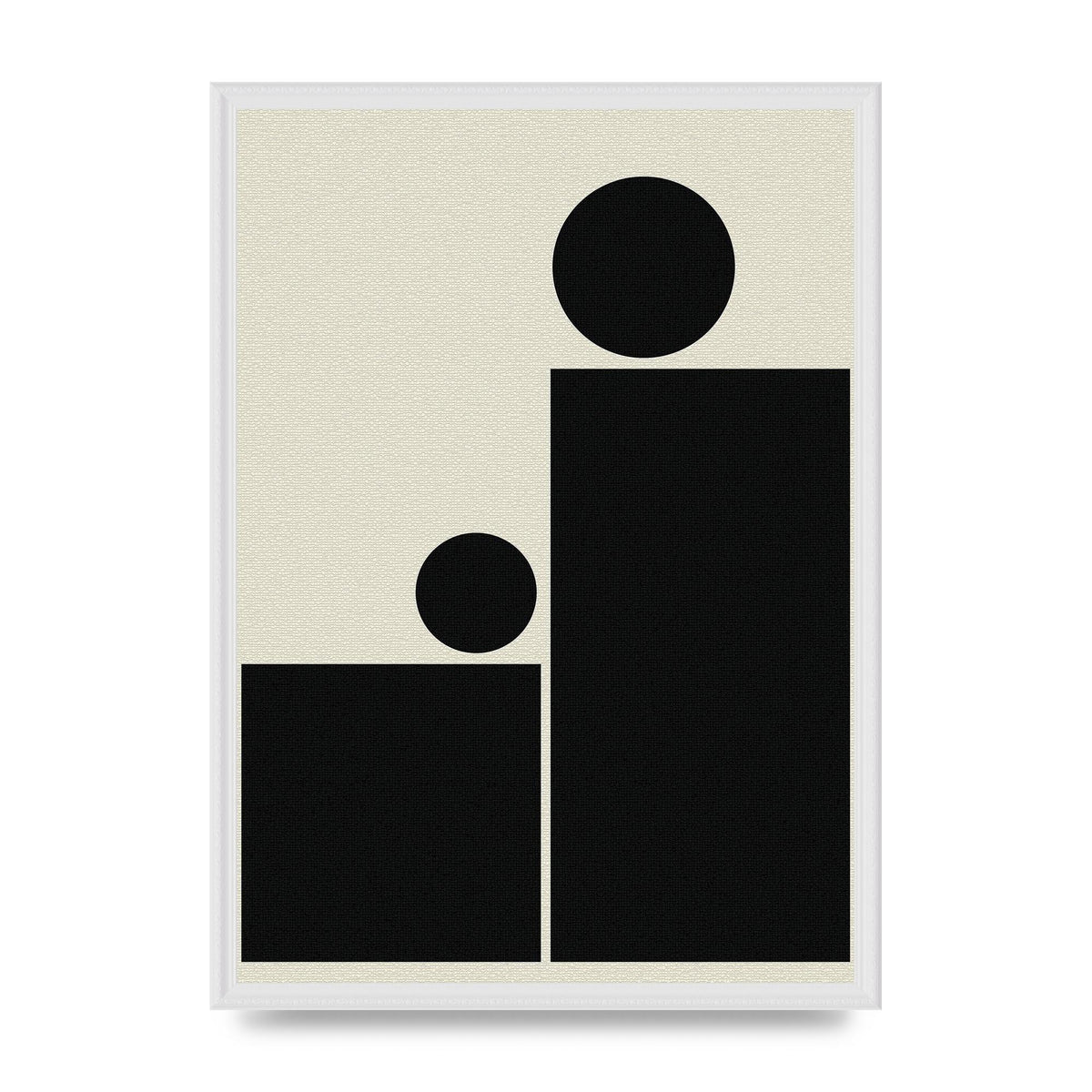 Abstract Bold Block Rectangle Shape Wall Art - A2 framed