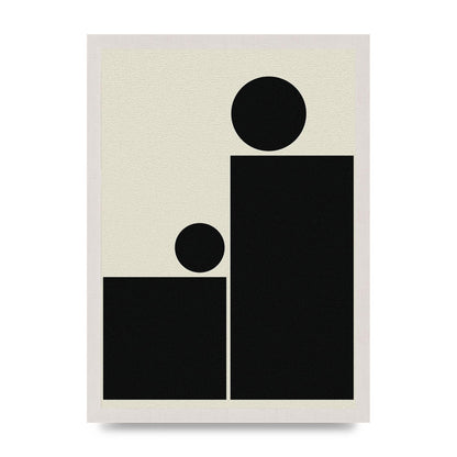 Abstract Bold Block Rectangle Shape Wall Art - A3 framed