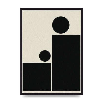 Abstract Bold Block Rectangle Shape Wall Art - A3 framed