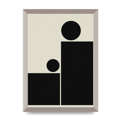 Abstract Bold Block Rectangle Shape Wall Art - A3 framed